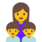 Family: Woman, Boy, Boy emoji on Google